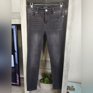 Liverpool Skinny Jeans Womens 4/27 Grey Pull On Pockets Mid Rise, Some Stretch